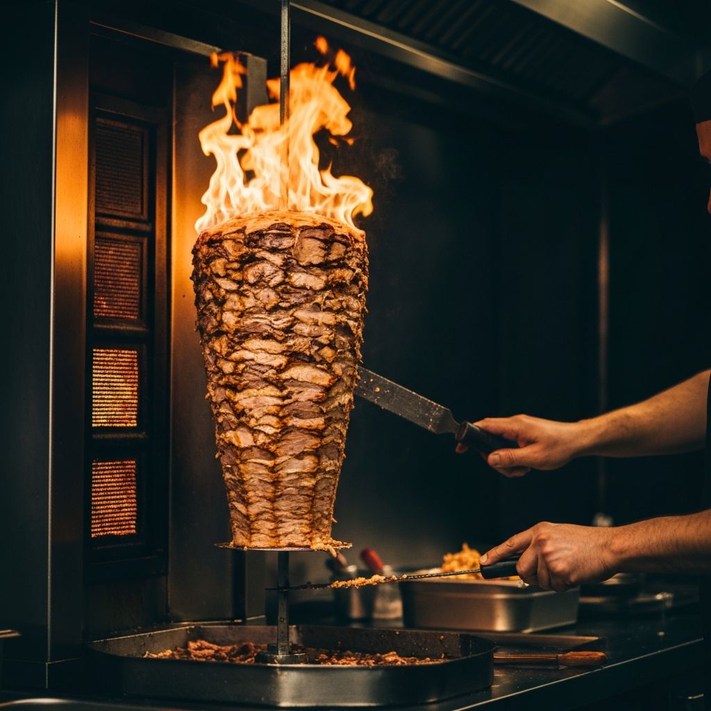 Döner-Spieß im Esta Grill, Augsburg